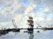 Eugene Boudin Trouville, les jetees, mer haute oil painting artist